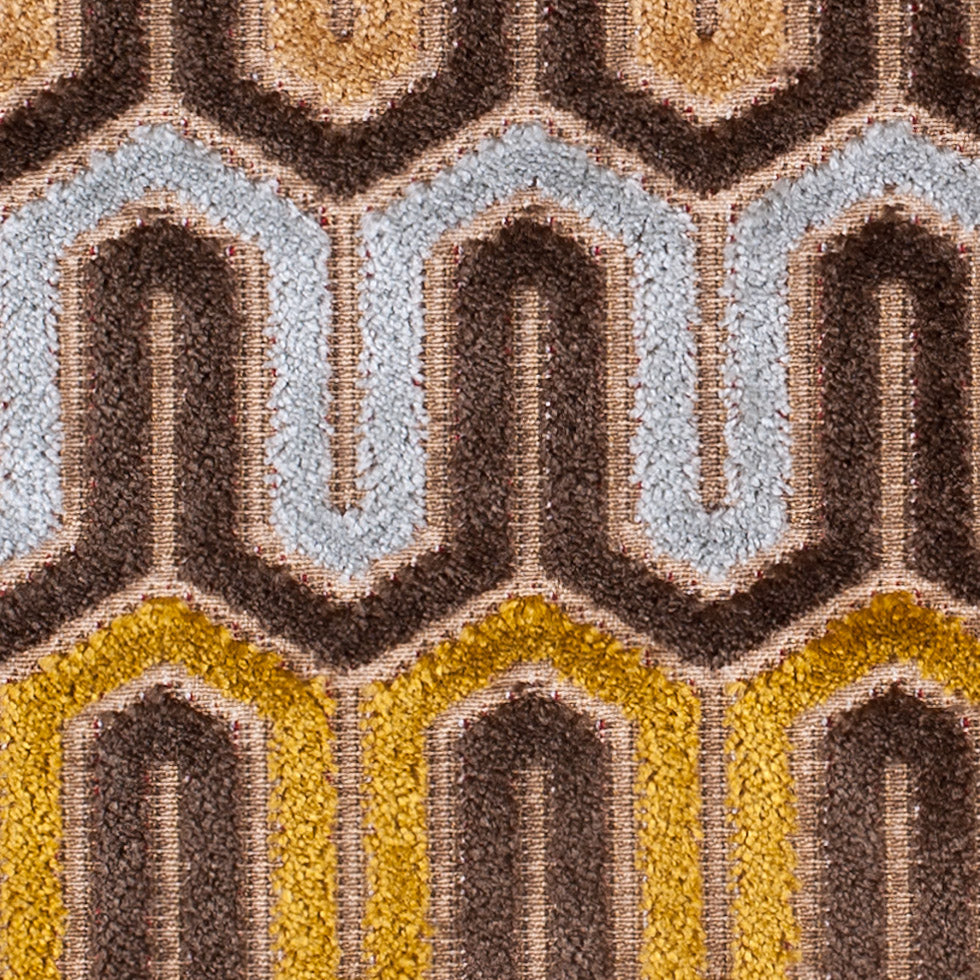Brown Geometric Velvet Tapestry - Detail Brown Geometric Velvet Tapestry - Detail