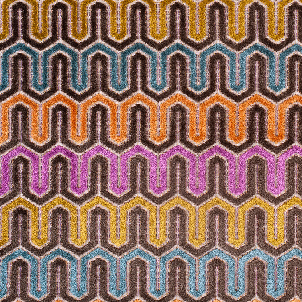 Brown & Purple Geometric Velvet Tapestry Brown & Purple Geometric Velvet Tapestry