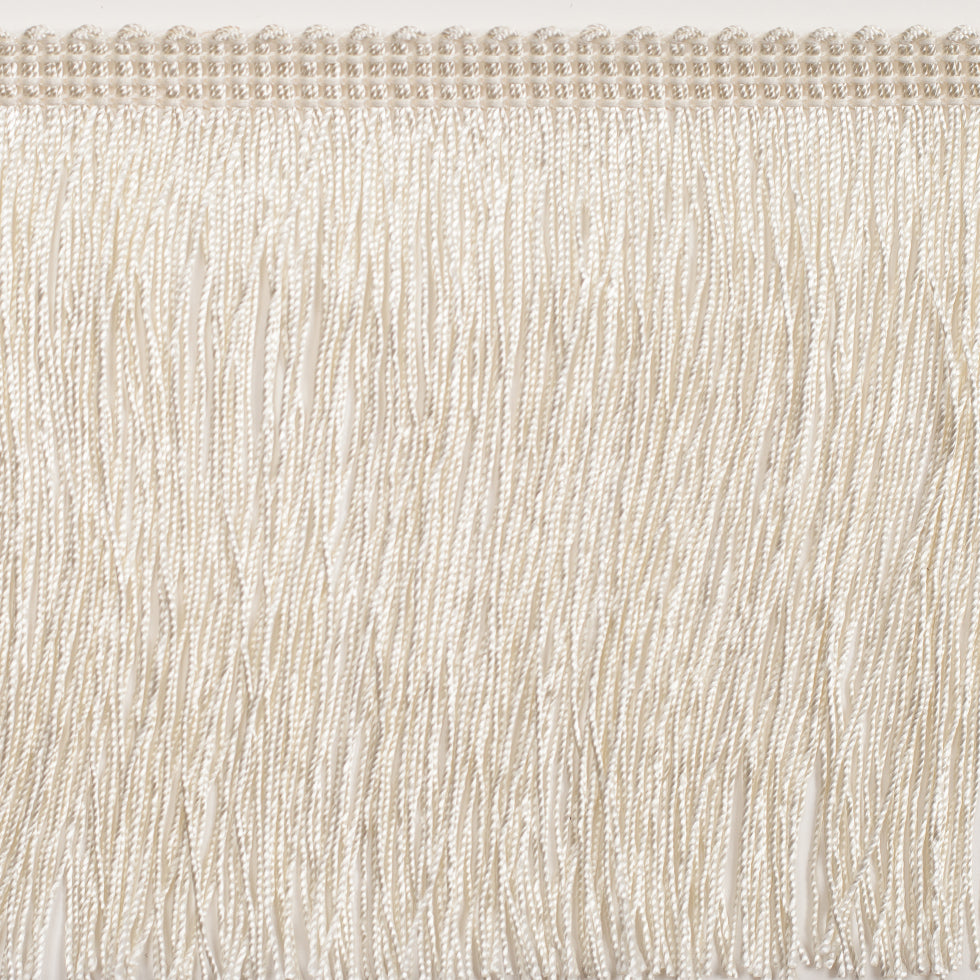 4 European Ecru Chainette Fringe Trim - Folded 4 European Ecru Chainette Fringe Trim - Folded