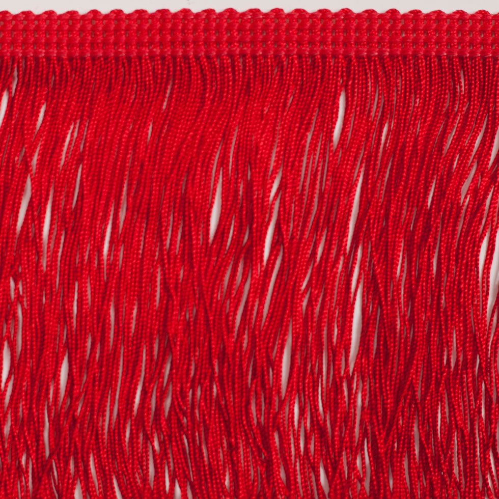 4" European Red Chainette Fringe Trim Folded 4" European Red Chainette Fringe Trim Folded