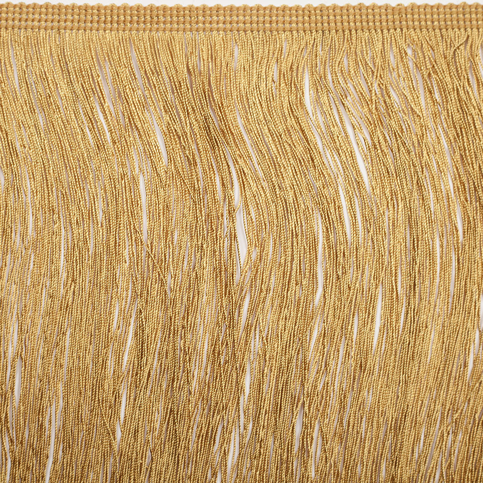 8 European Gold Chainette Fringe Trim - Folded 8 European Gold Chainette Fringe Trim - Folded