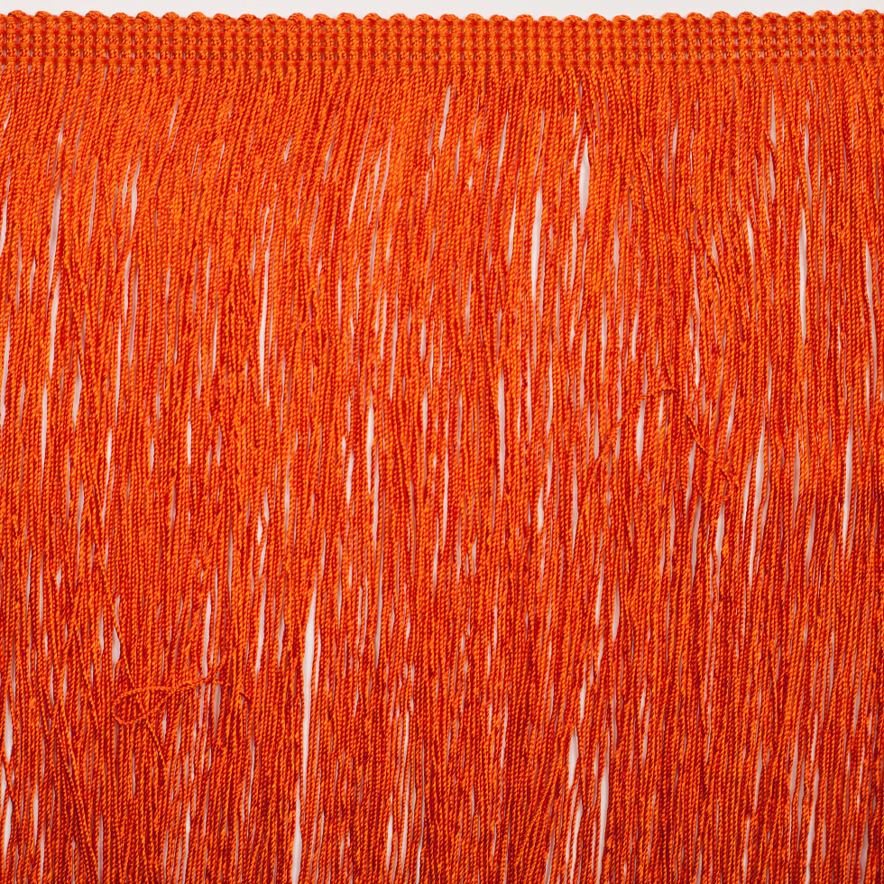 8 European Orange Chainette Fringe Trim - Folded 8 European Orange Chainette Fringe Trim - Folded