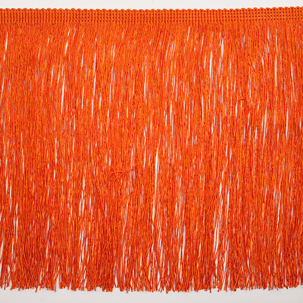 8 European Orange Chainette Fringe Trim 8 European Orange Chainette Fringe Trim