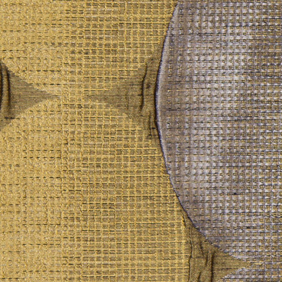 Chartreuse/Brown Rows of Ovals Textured Jacquard Detail Chartreuse/Brown Rows of Ovals Textured Jacquard Detail