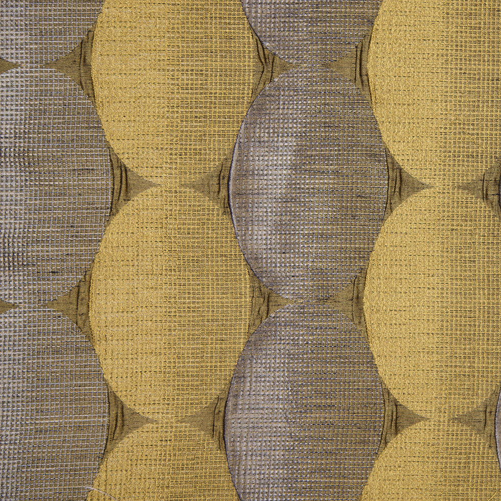Chartreuse/Brown Rows of Ovals Textured Jacquard Chartreuse/Brown Rows of Ovals Textured Jacquard
