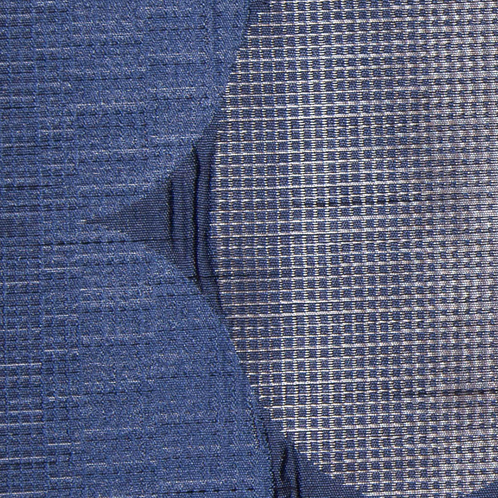 Blue/Silver Rows of Ovals Textured Jacquard - Detail Blue/Silver Rows of Ovals Textured Jacquard - Detail