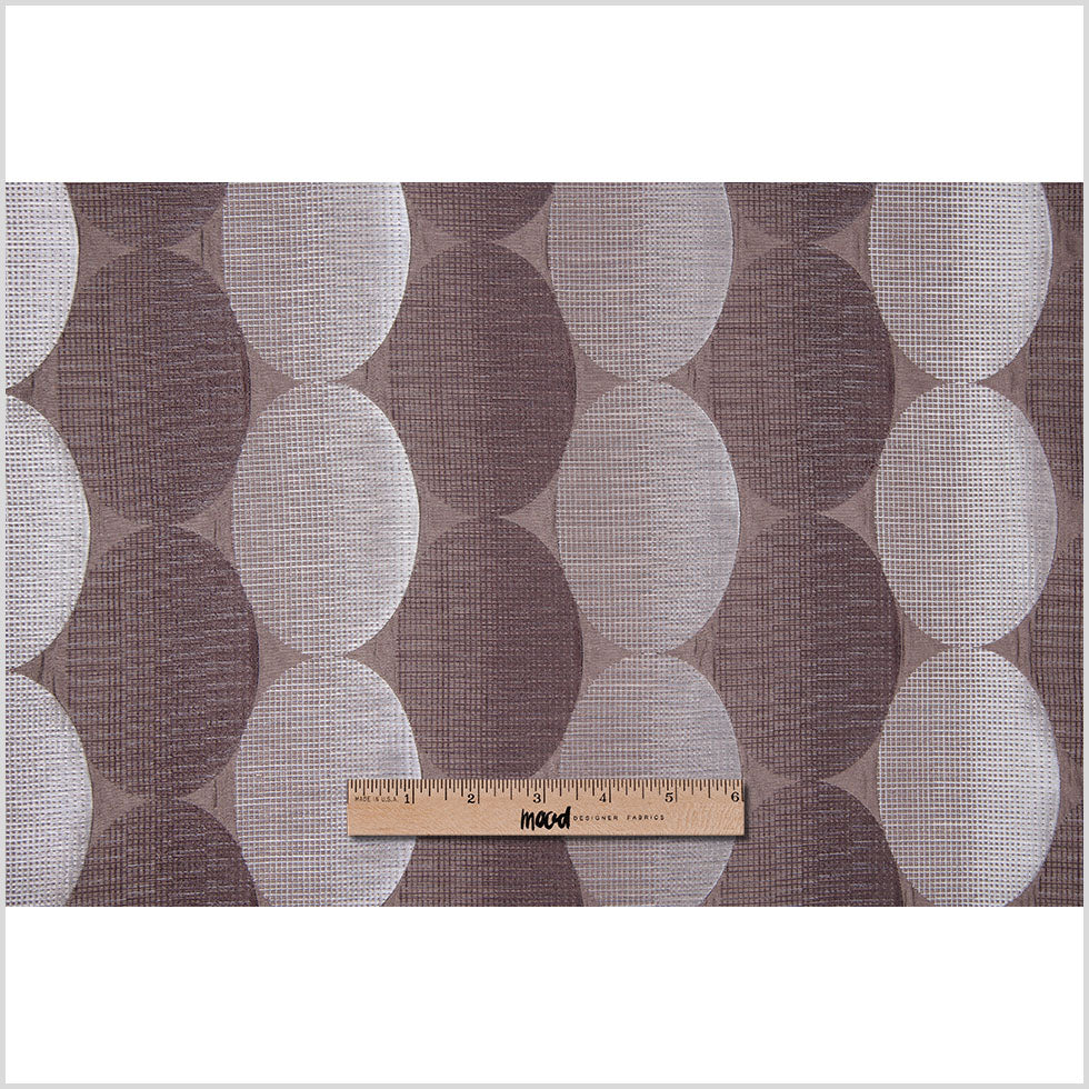 Taupe Rows of Ovals Textured Jacquard - Full Taupe Rows of Ovals Textured Jacquard - Full