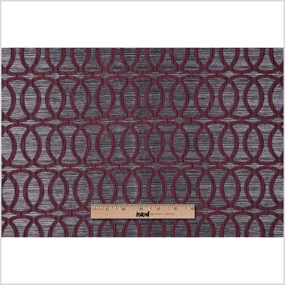 Burgundy Entwined Circles Brocade Full Burgundy Entwined Circles Brocade Full