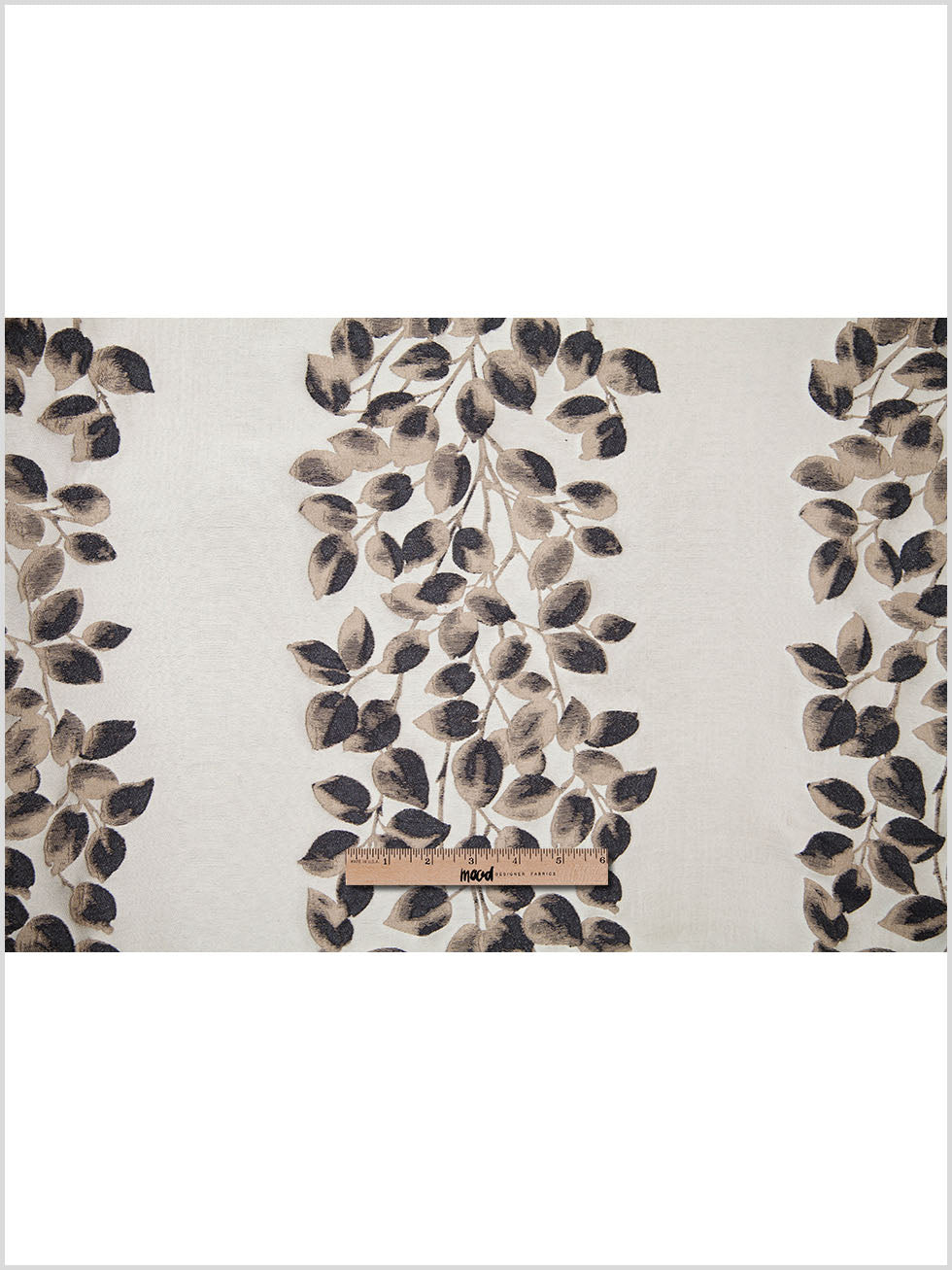 Black and Beige Columns of Leaves Brocade Full Black and Beige Columns of Leaves Brocade Full