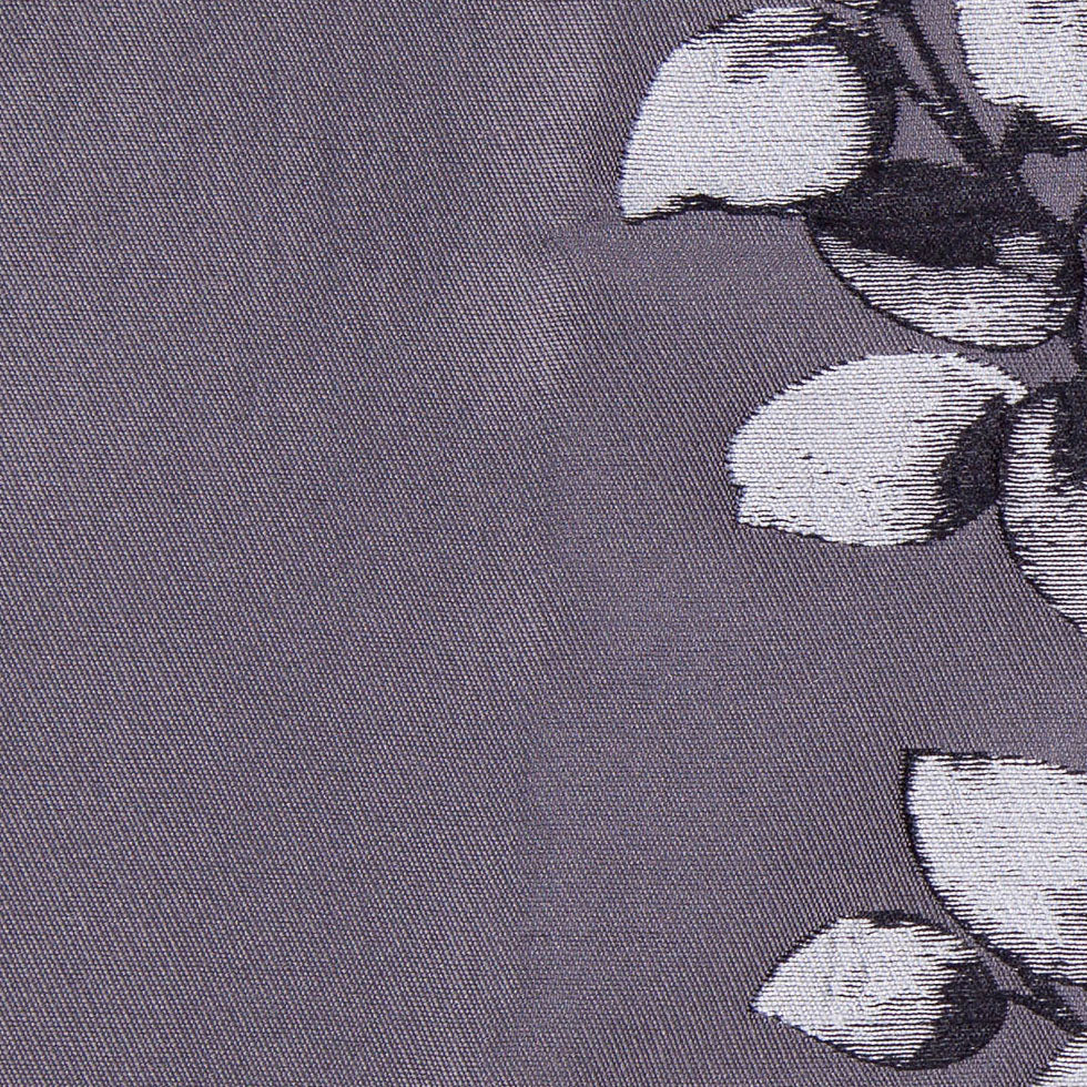 Gray and Black Columns of Leaves Brocade - Detail Gray and Black Columns of Leaves Brocade - Detail