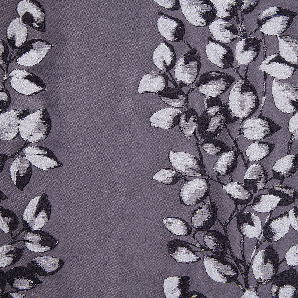 Gray and Black Columns of Leaves Brocade Gray and Black Columns of Leaves Brocade