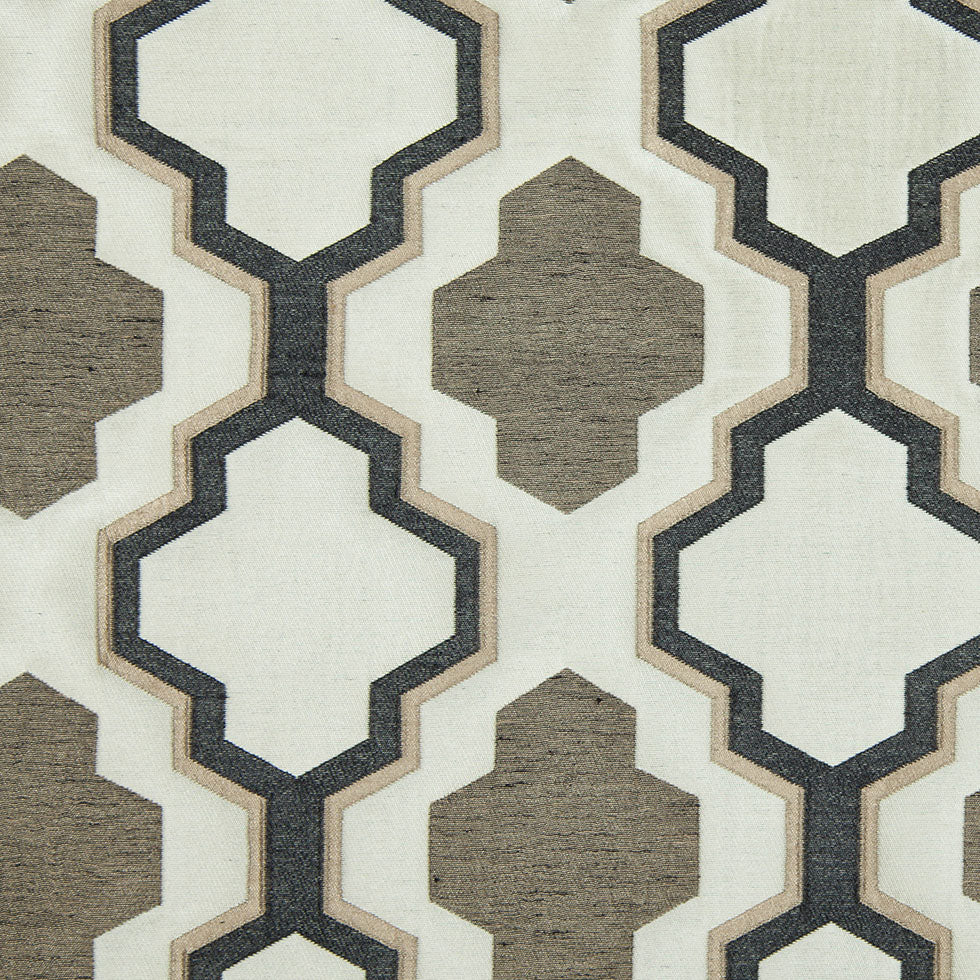 Beige and Black Geometric Lines and Shapes Satiny Brocade Beige and Black Geometric Lines and Shapes Satiny Brocade