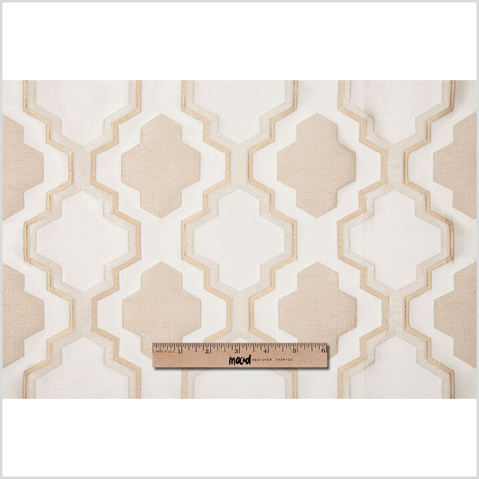 Champagne Geometric Lines and Shapes Satiny Brocade Full Champagne Geometric Lines and Shapes Satiny Brocade Full