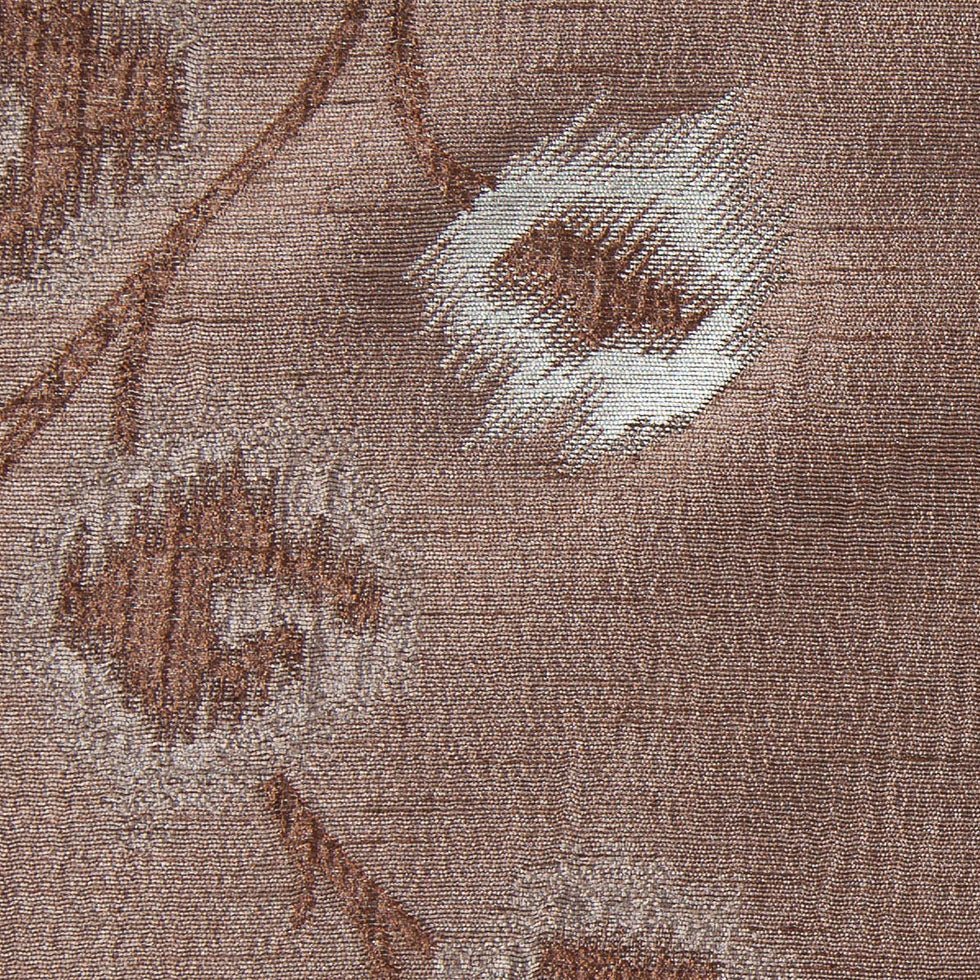 Taupe and Silver Soft Floral Satiny Brocade - Detail Taupe and Silver Soft Floral Satiny Brocade - Detail