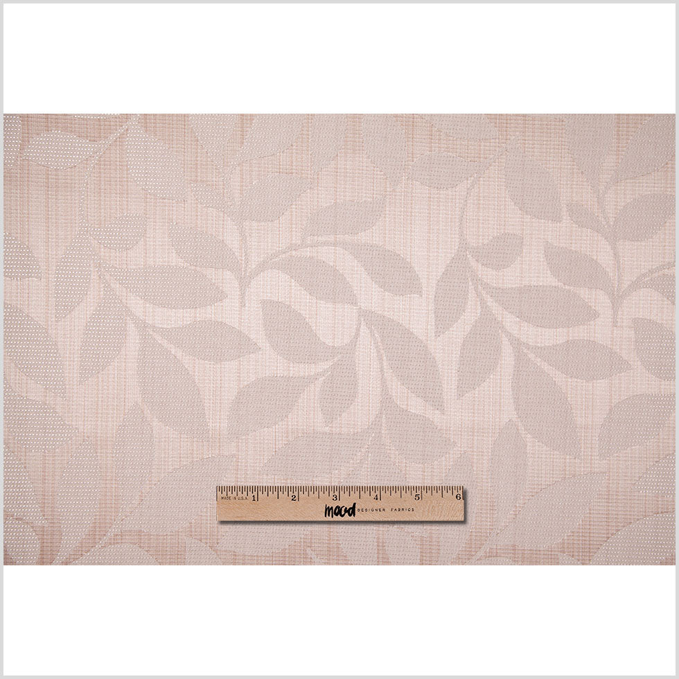 Peach Satiny Woven Leaves Jacquard Full Peach Satiny Woven Leaves Jacquard Full