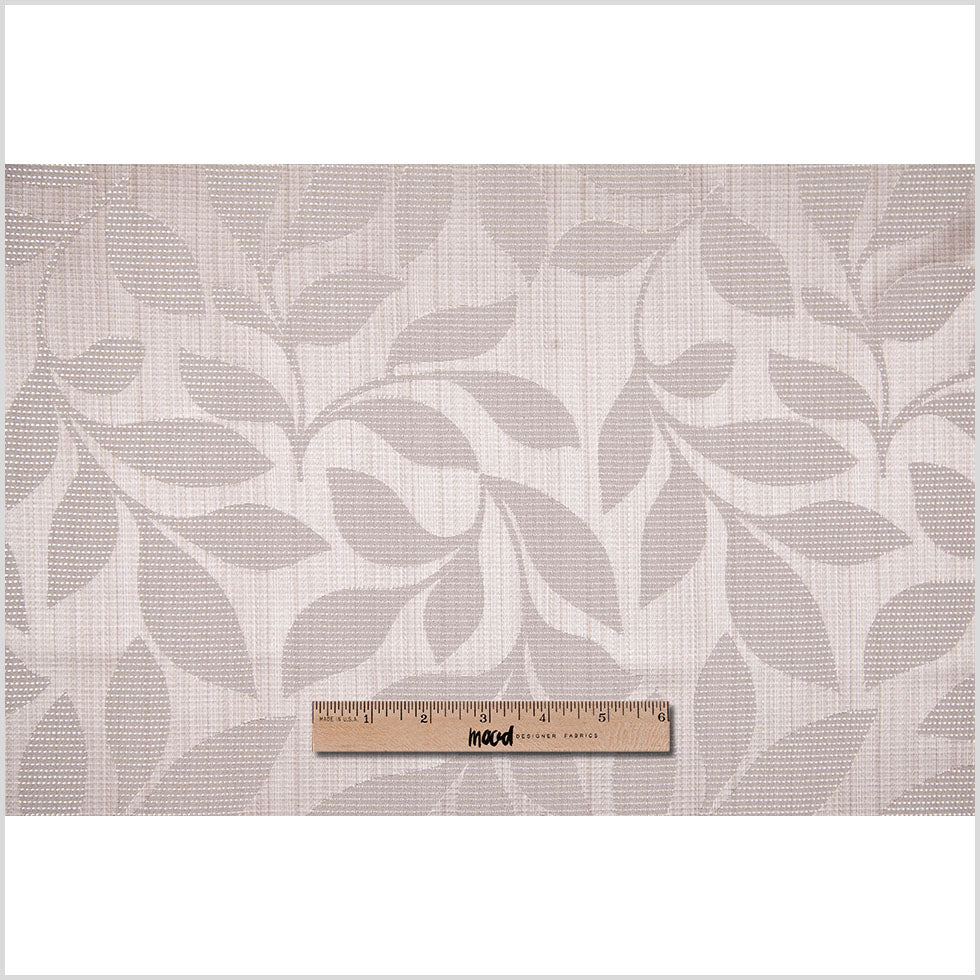 Taupe Satiny Woven Leaves Jacquard - Full Taupe Satiny Woven Leaves Jacquard - Full