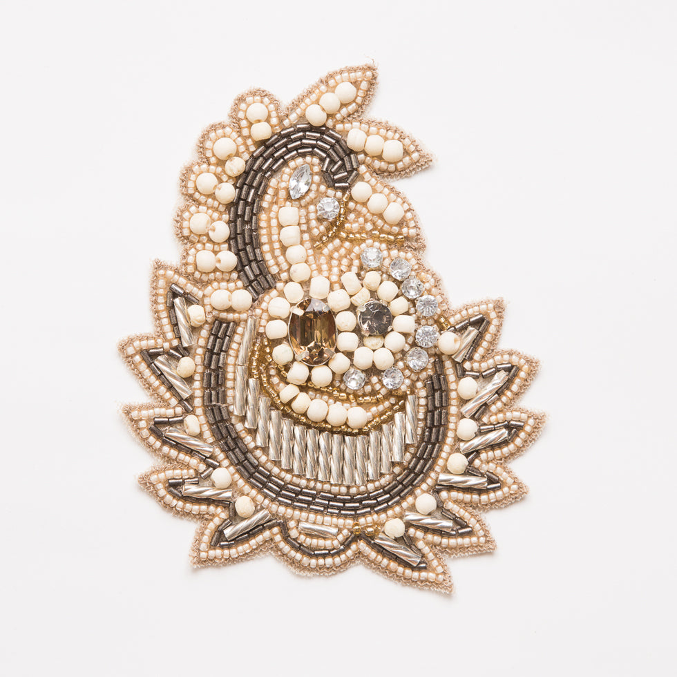 Champagne Beaded Rhinestone Applique - 4.5 Champagne Beaded Rhinestone Applique - 4.5
