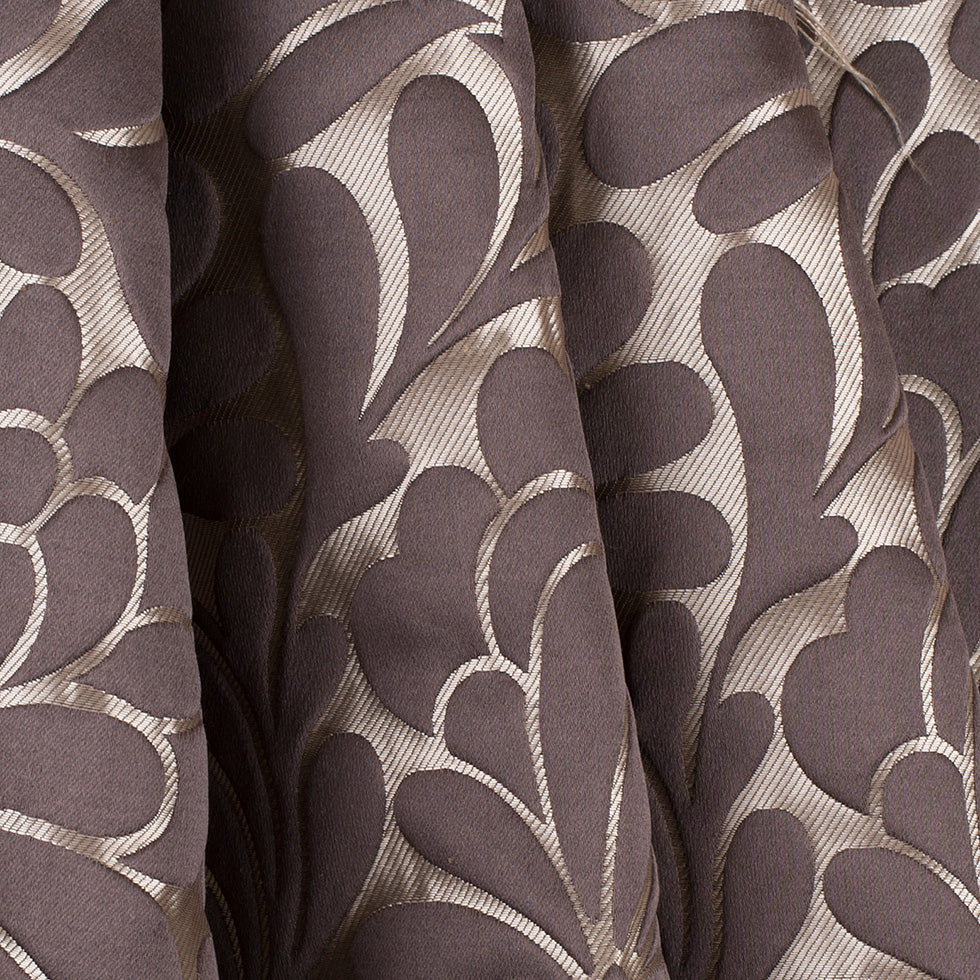 Dark Mocha Floral Home Decor Satin Brocade - Folded Dark Mocha Floral Home Decor Satin Brocade - Folded