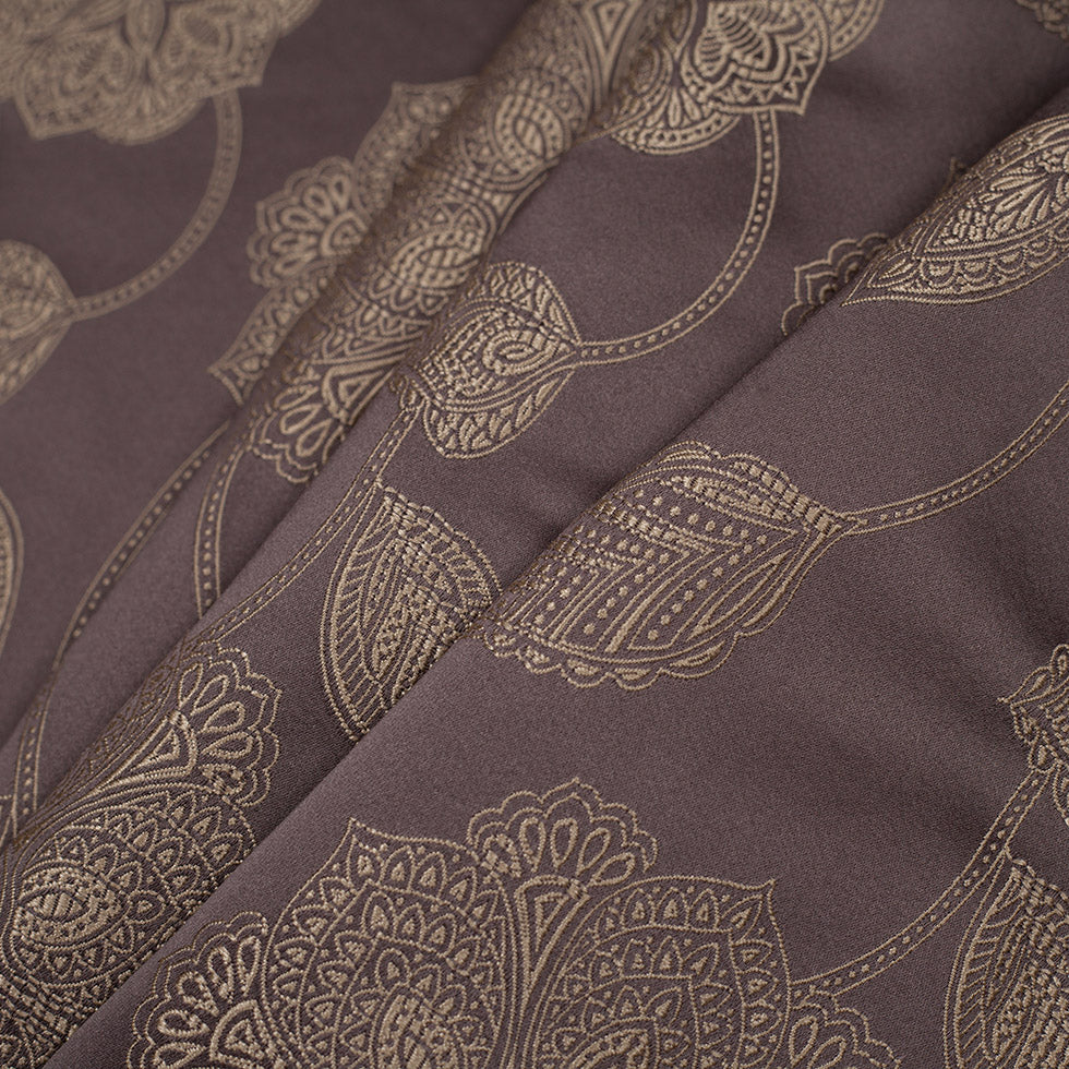 Gold and Brown Floral Satin Jacquard - Folded Gold and Brown Floral Satin Jacquard - Folded