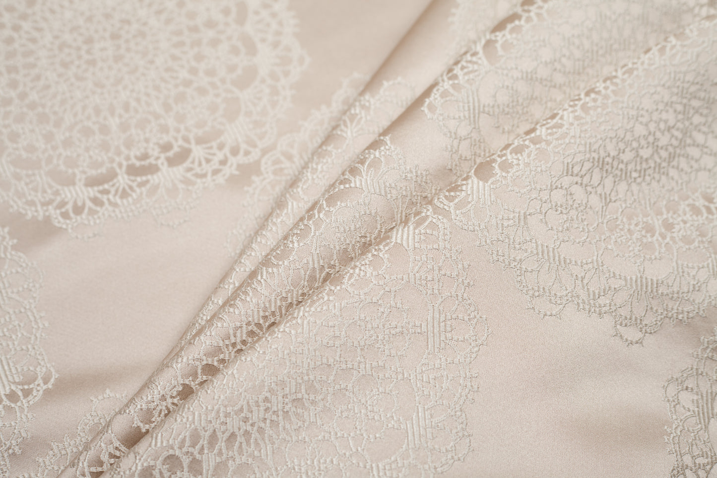 Champagne and Pale Gold Satin Jacquard Folded Champagne and Pale Gold Satin Jacquard Folded