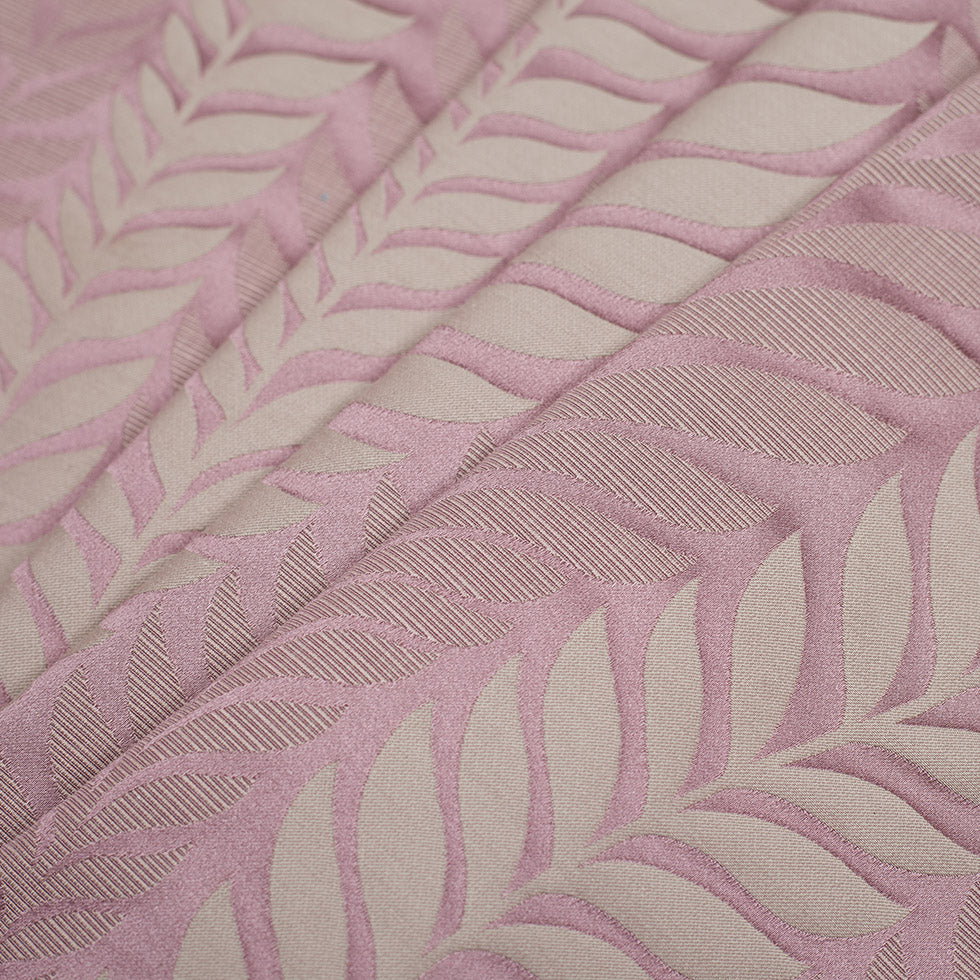 Pale Mauve Tone-on-Tone Leaves Satin Jacquard - Folded Pale Mauve Tone-on-Tone Leaves Satin Jacquard - Folded