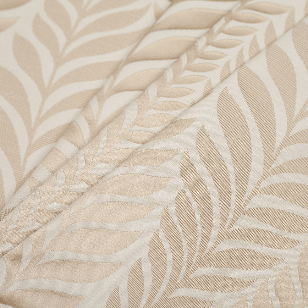 Beige and Light Beige Leafy Satin Jaquard - Folded Beige and Light Beige Leafy Satin Jaquard - Folded