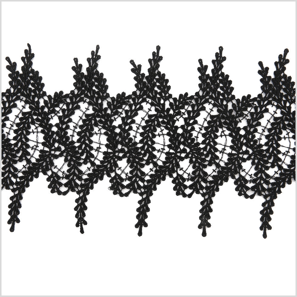 6.5 Metallic Black Lace Trim 6.5 Metallic Black Lace Trim