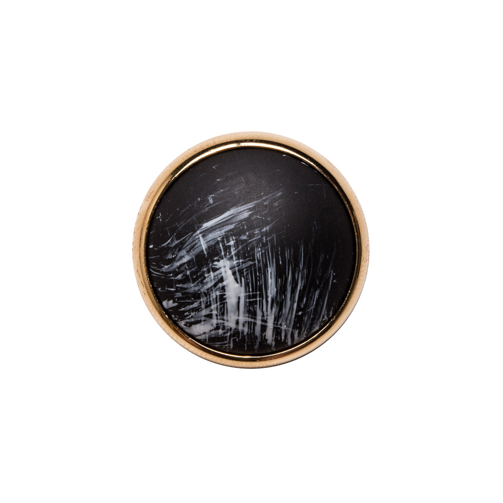 Italian Gold/Black Shank Back Button - 28L/18mm Italian Gold/Black Shank Back Button - 28L/18mm
