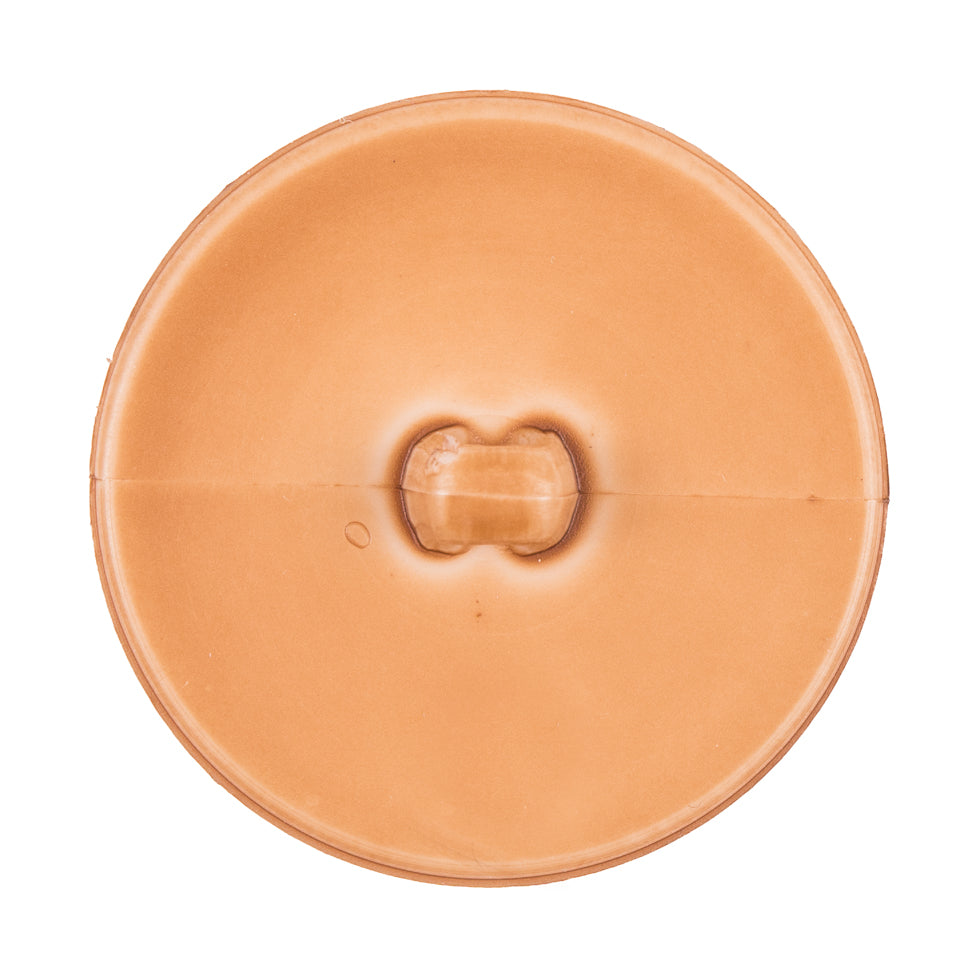 Italian Light Brown Top-Stitched Plastic Shank Back Button - 54L/34mm Detail Italian Light Brown Top-Stitched Plastic Shank Back Button - 54L/34mm Detail