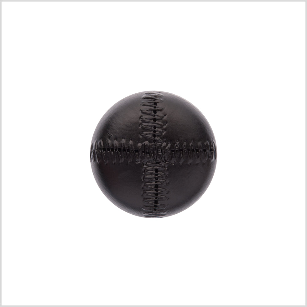 Italian Black Top-Stitched Plastic Button - 36L/23mm Italian Black Top-Stitched Plastic Button - 36L/23mm