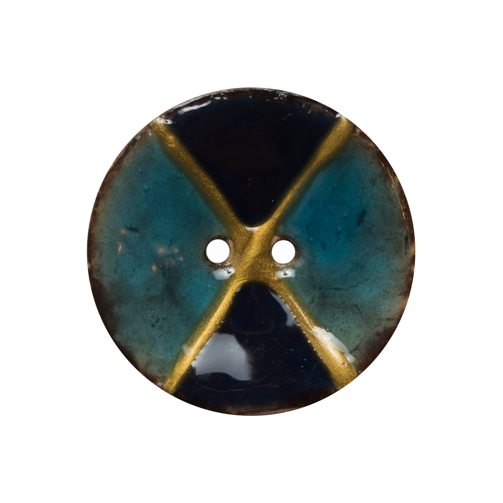 Italian Blue Coconut Button - 40L/25mm Italian Blue Coconut Button - 40L/25mm