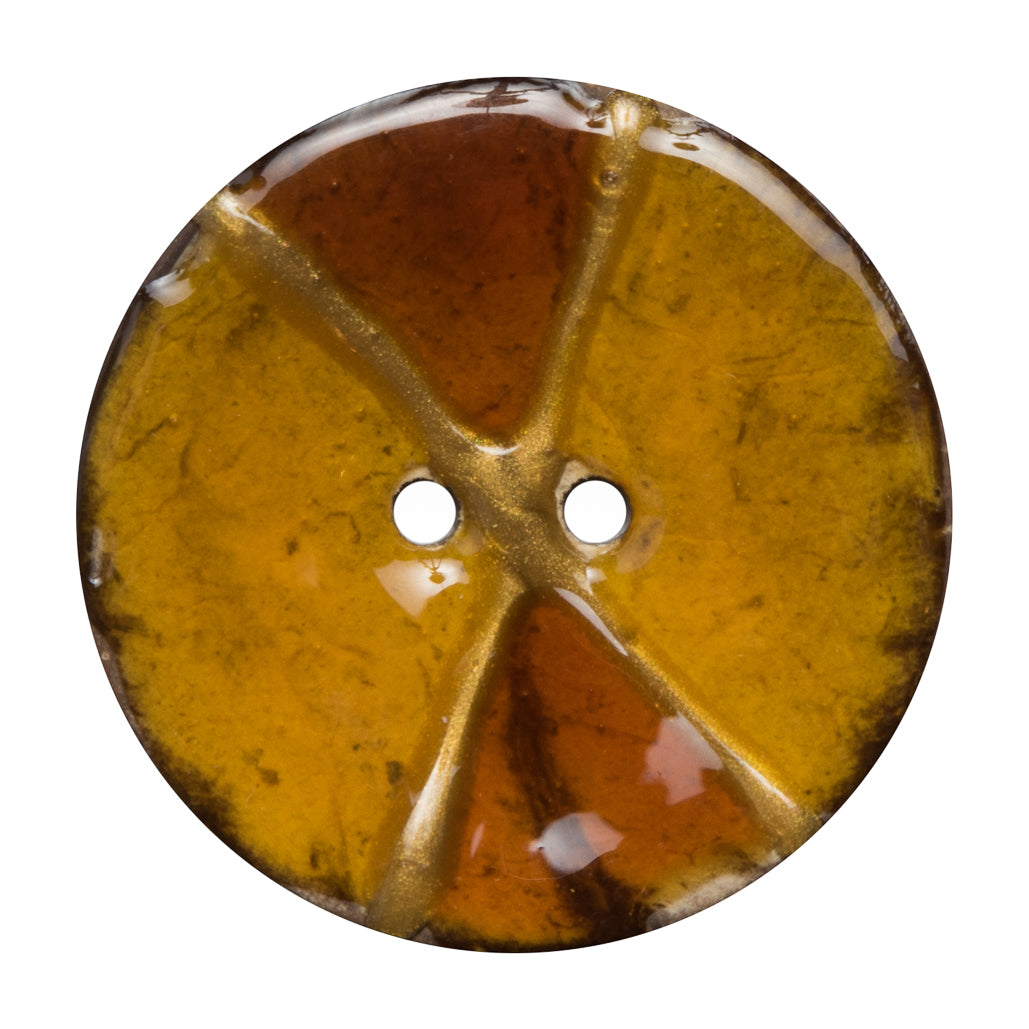 Italian Brown and Gold Coconut Button - 64L/40.5mm Italian Brown and Gold Coconut Button - 64L/40.5mm