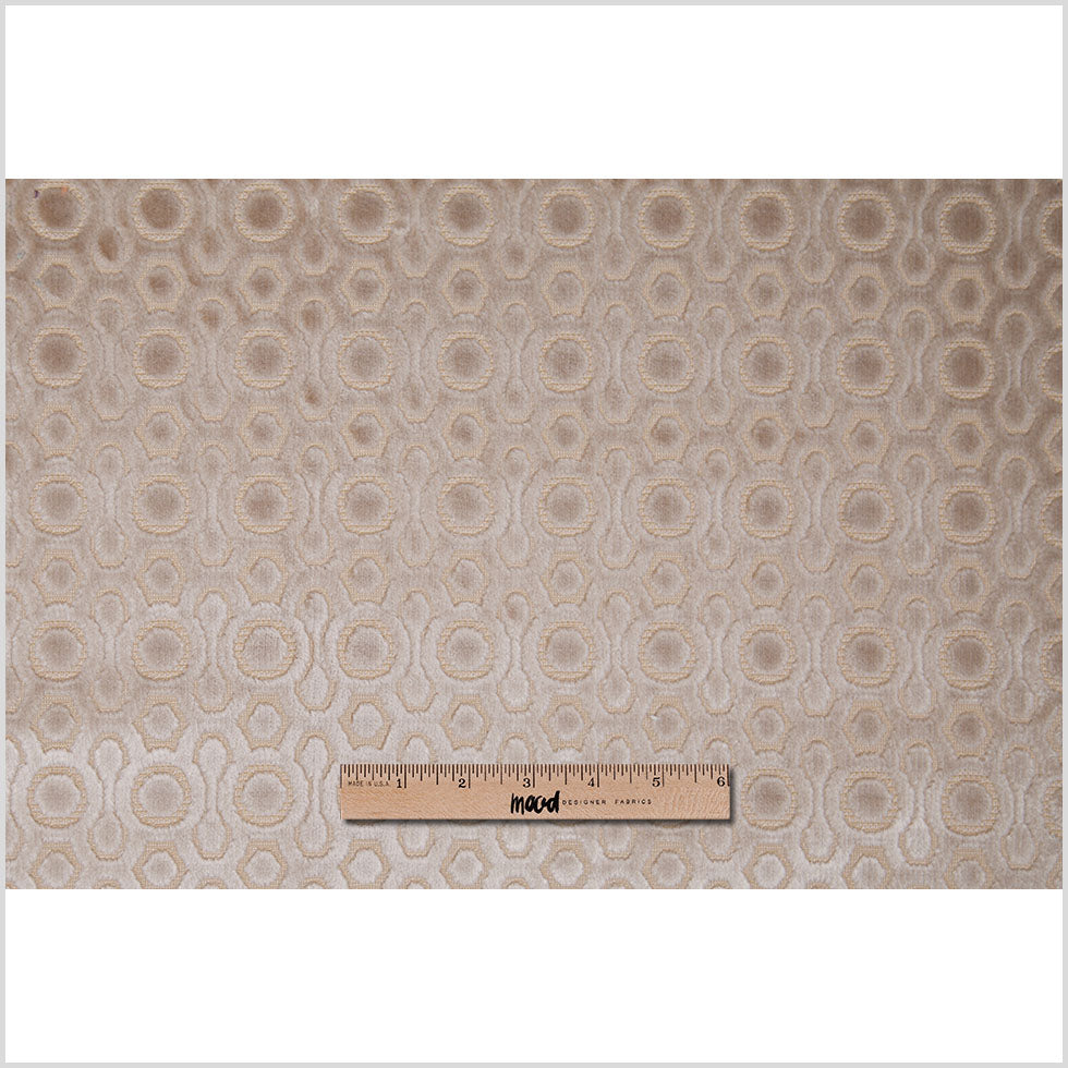 Flax Geometric Pattern Cut Velvet Home Decor Fabric Full Flax Geometric Pattern Cut Velvet Home Decor Fabric Full