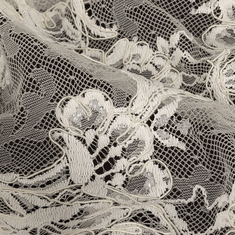 Corded Lace - Sweet Corn Floral Detail Corded Lace - Sweet Corn Floral Detail