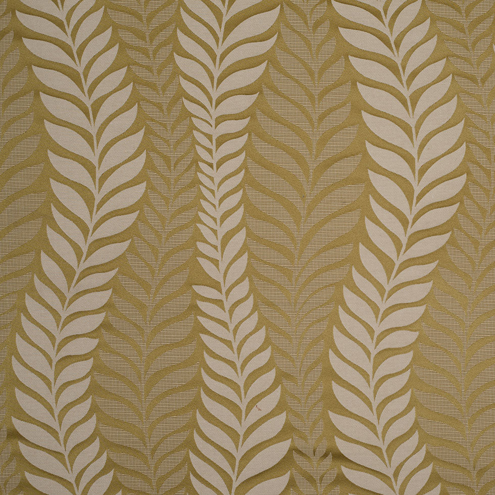 Golden Green Tone-on-Tone Leaves Satin Jacquard Golden Green Tone-on-Tone Leaves Satin Jacquard