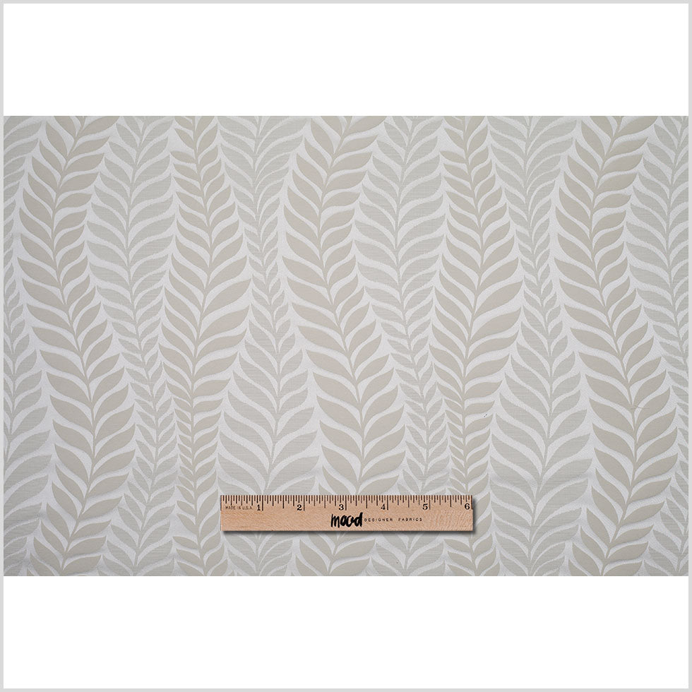Champagne Tone-on-Tone Leaves Satin Jacquard - Full Champagne Tone-on-Tone Leaves Satin Jacquard - Full