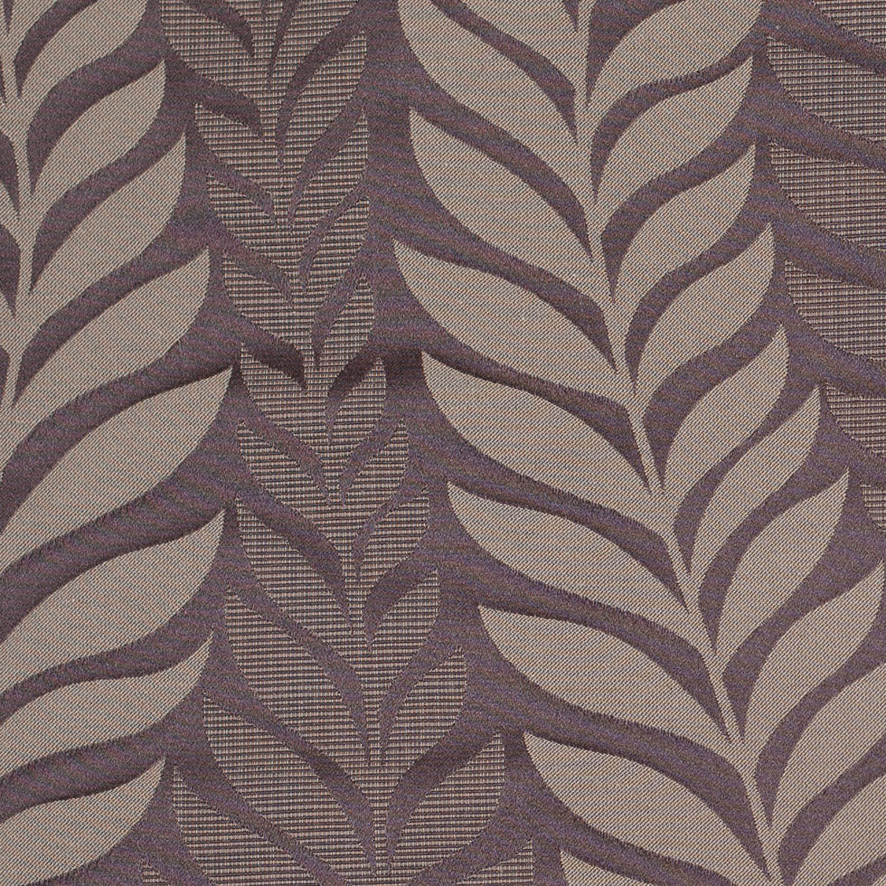 Deep Taupe Tone-on-Tone Leaves Satin Jacquard - Detail Deep Taupe Tone-on-Tone Leaves Satin Jacquard - Detail