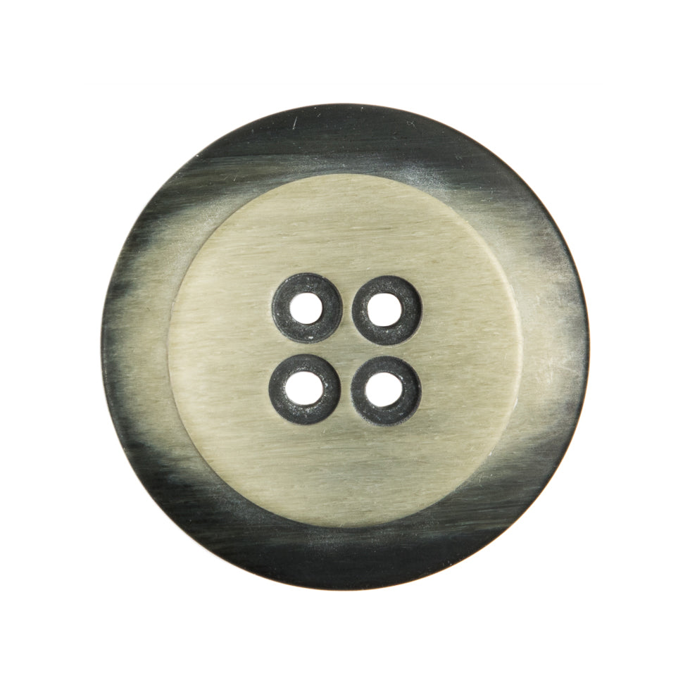 Italian Black/White Plastic Button - 44L/28mm Italian Black/White Plastic Button - 44L/28mm