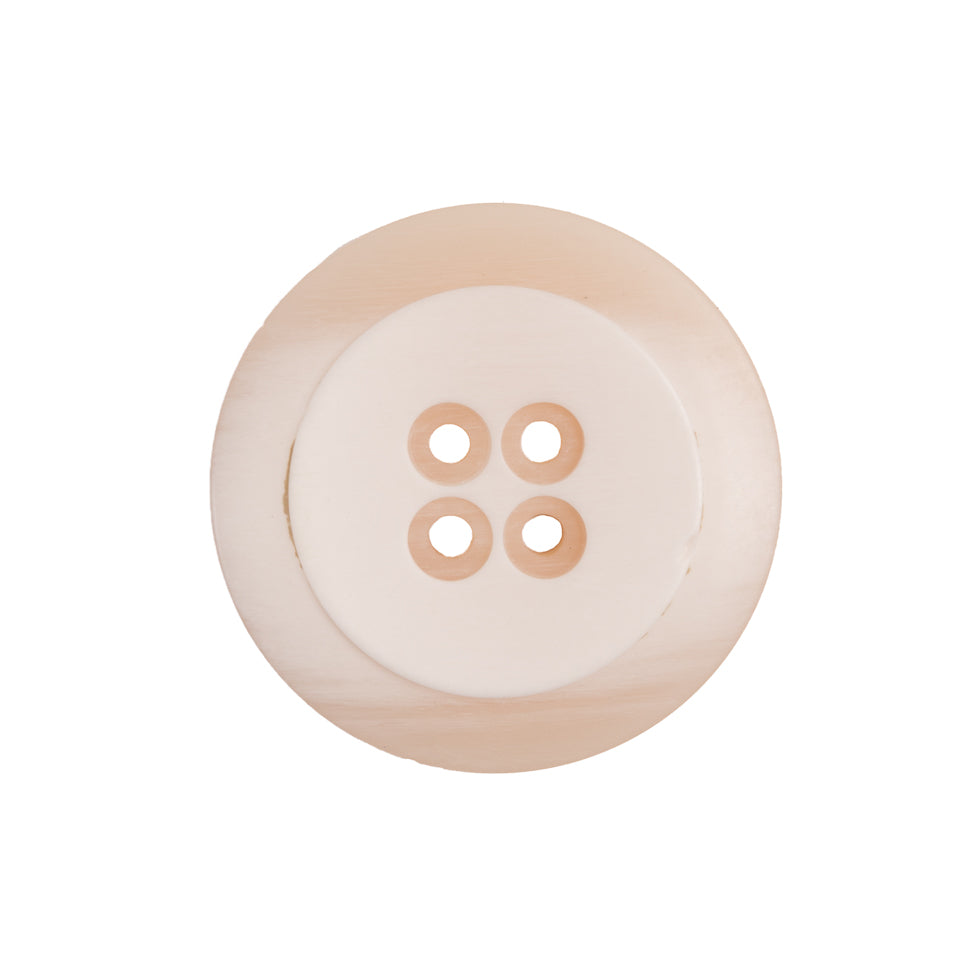 Plastic 4-Hole Button Made in Italy - 36L/23mm - Ivory Striations Dish Shaped Plastic 4-Hole Button Made in Italy - 36L/23mm - Ivory Striations Dish Shaped