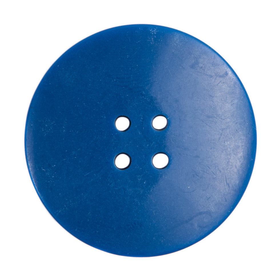 Italian Blue Plastic Button - 54L/34mm - Detail