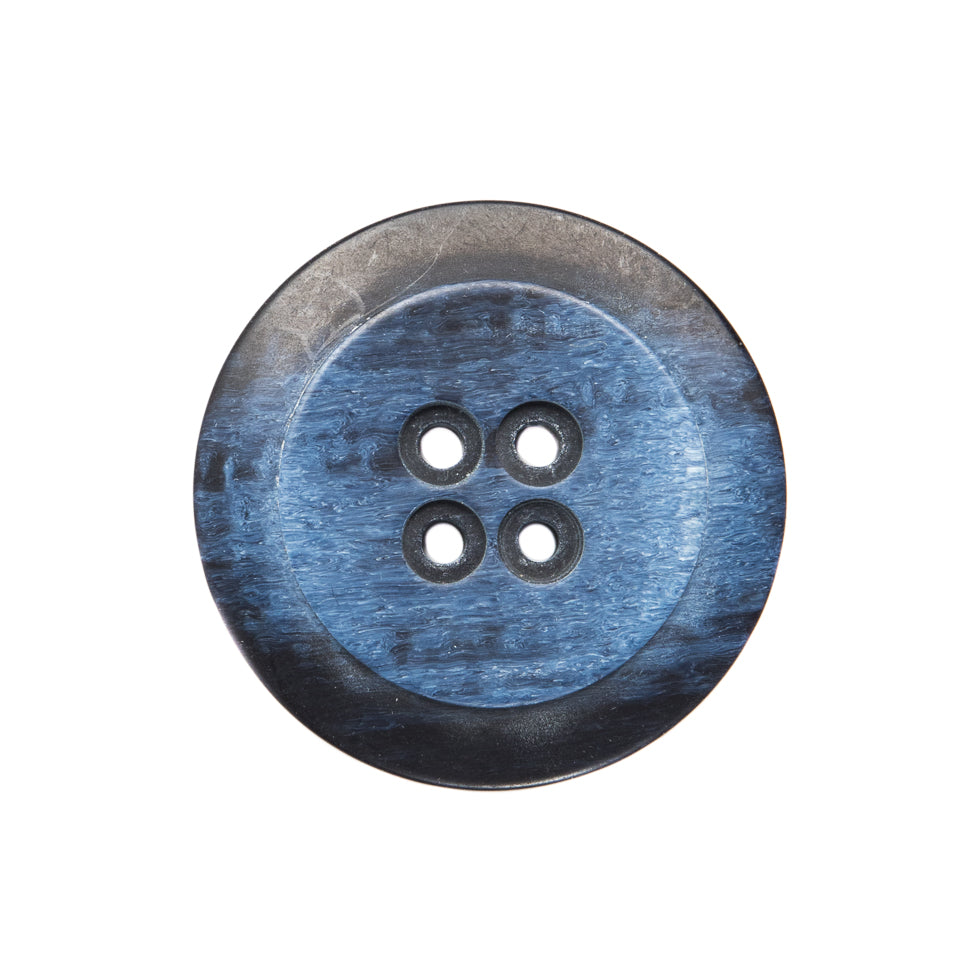 Plastic 4-Hole Button Made in Italy - 36L/23mm - Navy Striations Dish Shaped Plastic 4-Hole Button Made in Italy - 36L/23mm - Navy Striations Dish Shaped