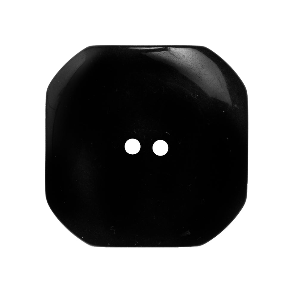 Italian Black Plastic Button - 44L/28mm - Detail Italian Black Plastic Button - 44L/28mm - Detail