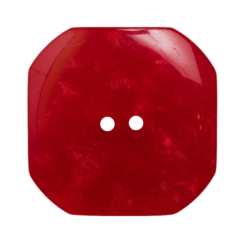 Italian Red Plastic Button - 54L/34mm - Detail Italian Red Plastic Button - 54L/34mm - Detail