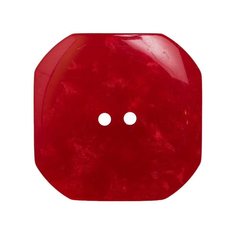 Italian Red Plastic Button - 44L/28mm - Detail Italian Red Plastic Button - 44L/28mm - Detail