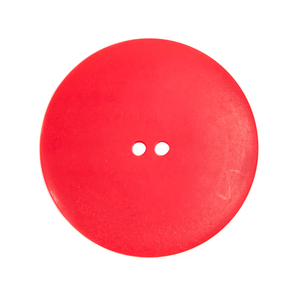 Italian Red Plastic Button - 44L/28mm - Detail Italian Red Plastic Button - 44L/28mm - Detail