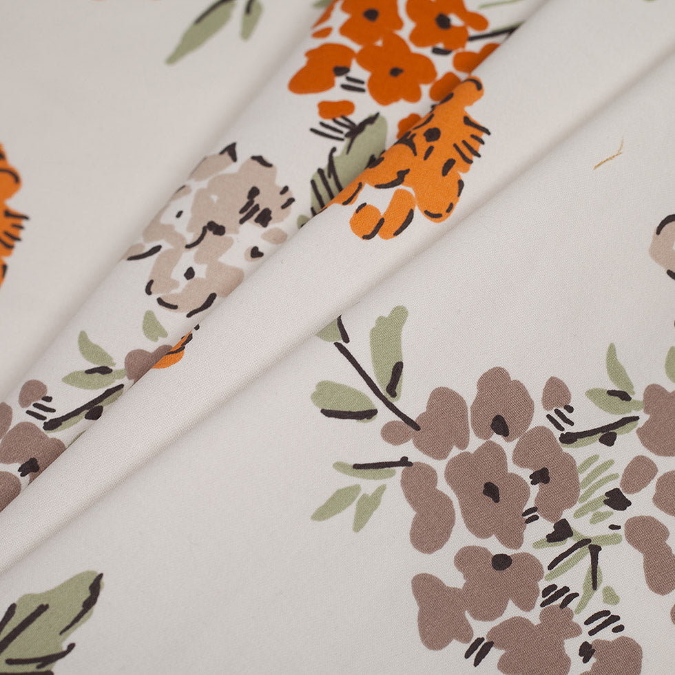 Fawn Illustrated Flowers Cotton Woven Folded Fawn Illustrated Flowers Cotton Woven Folded