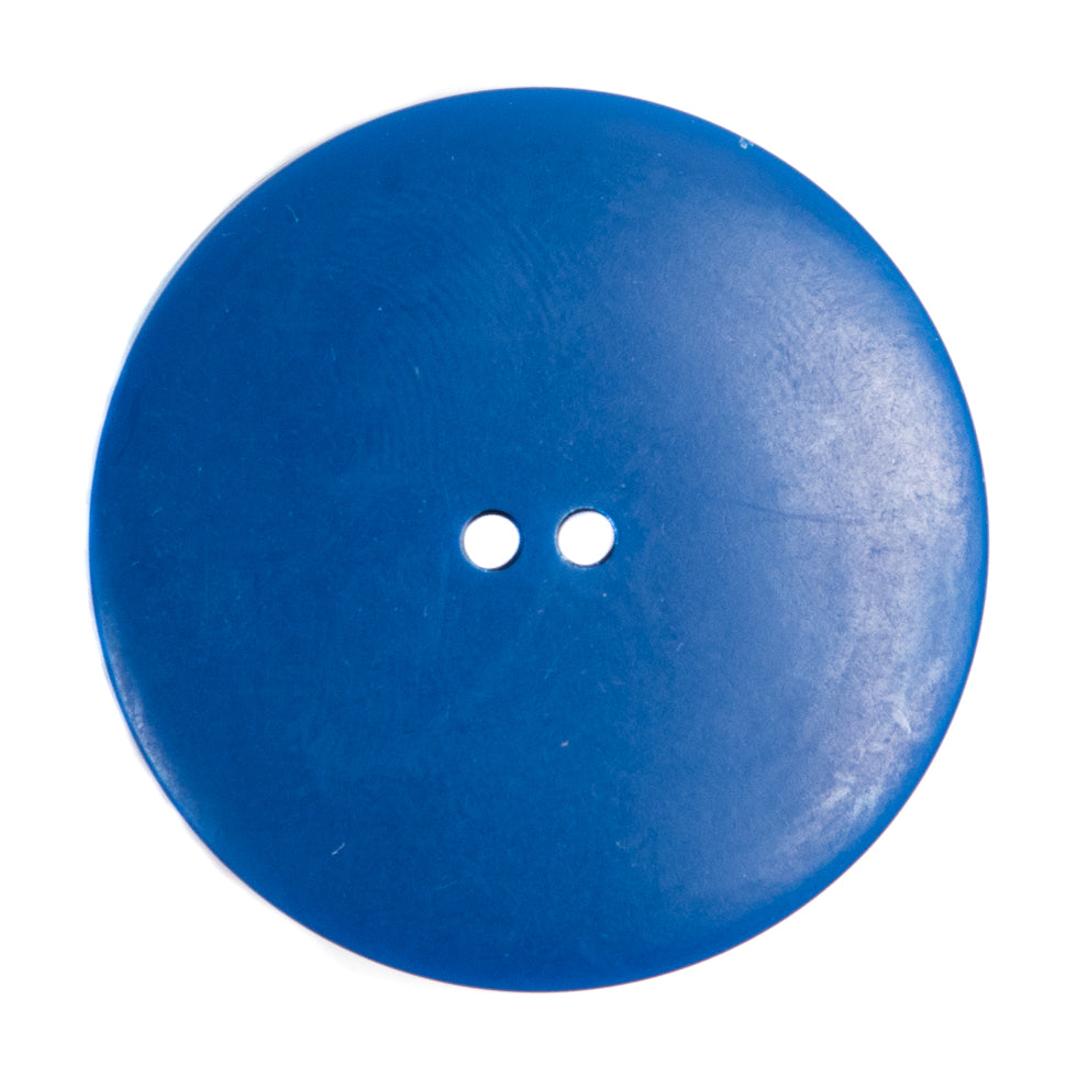 Plastic 2-Hole Button Made in Italy - 54L/34mm - Bright Blue Woodgrain with Ovals Detail Plastic 2-Hole Button Made in Italy - 54L/34mm - Bright Blue Woodgrain with Ovals Detail