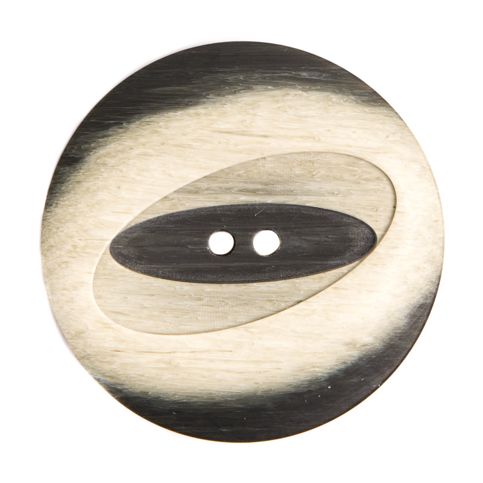 Italian Greaige and Charcoal Plastic Button - 54L/34mm Italian Greaige and Charcoal Plastic Button - 54L/34mm