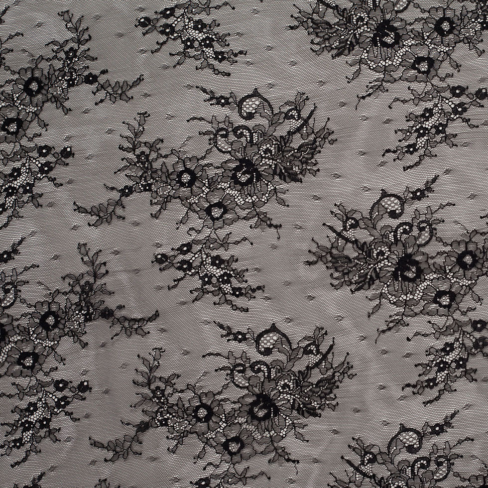 Black Floral Lace Fabric Black Floral Lace Fabric