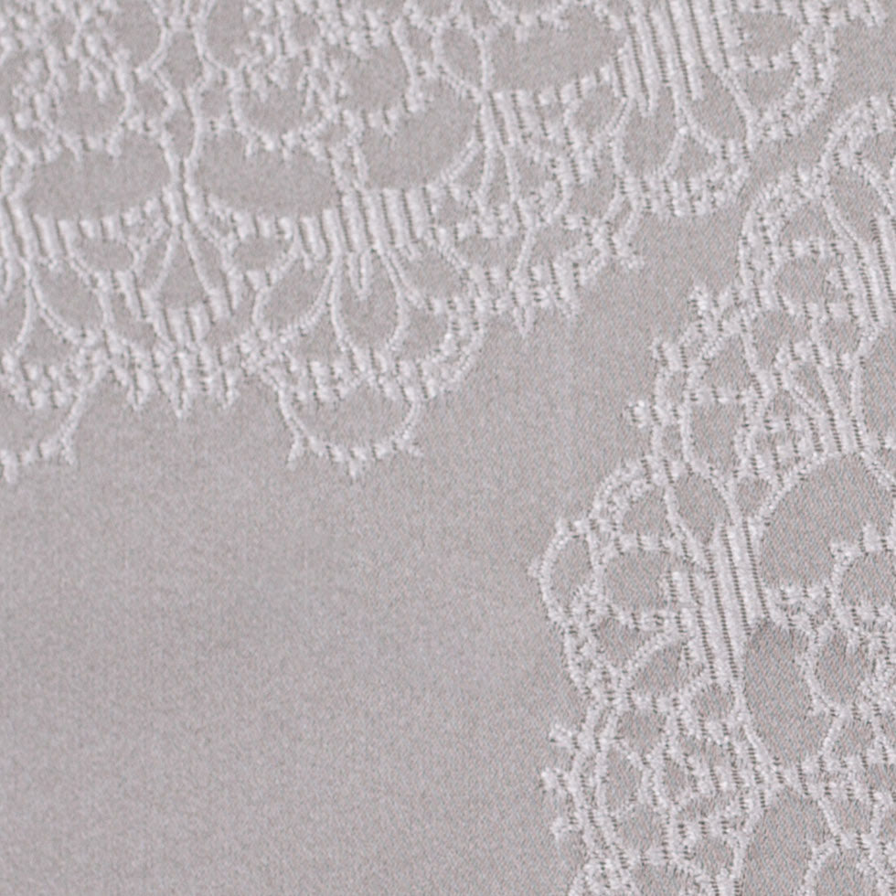 Silver Taupe Doilies Satin Jacquard - Detail Silver Taupe Doilies Satin Jacquard - Detail